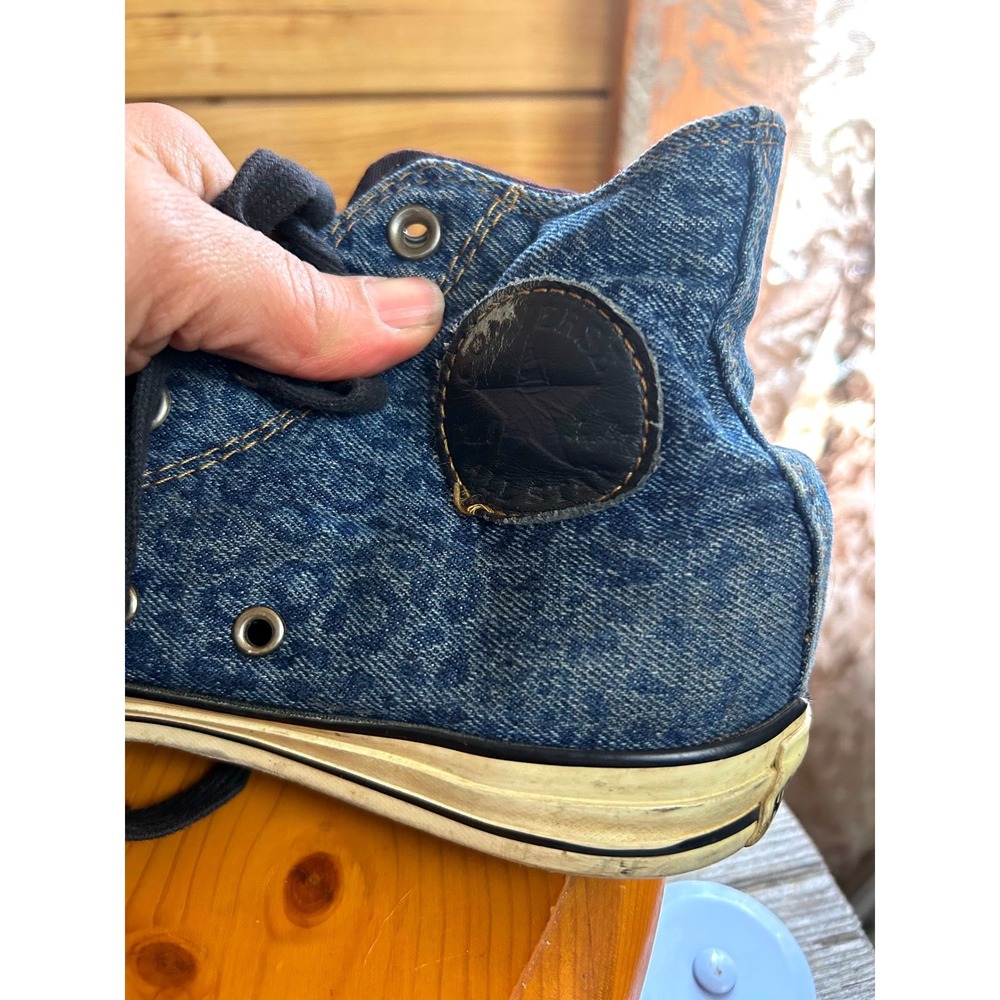 Converse Chuck‎ Taylor All Star Denim Leopard Print High Top Zip Sneakers Blue 6 - Picture 7 of 9